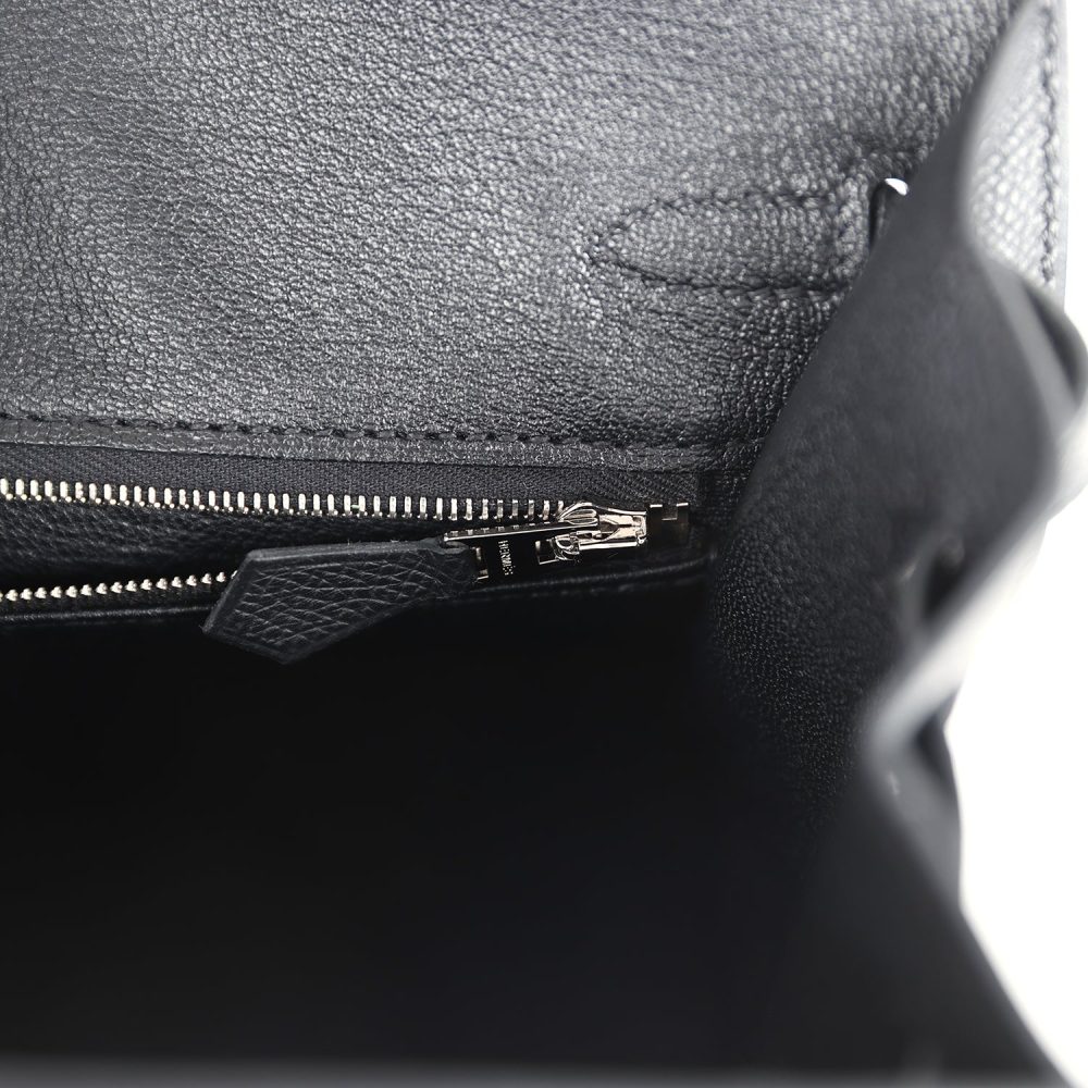 Hermes Birkin Sellier 25 Black Epsom Palladium Hardware - Image 9
