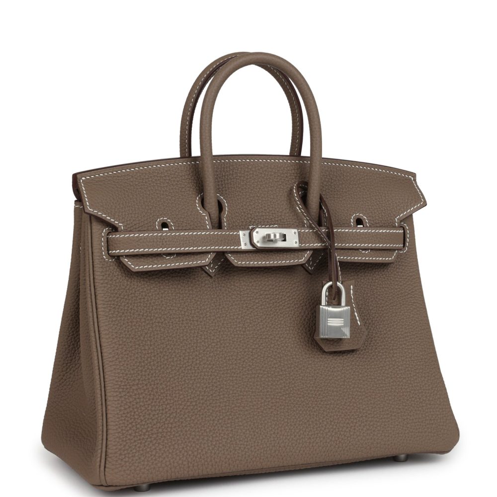 Hermes Birkin 25 Etoupe Togo Brushed Palladium Hardware - Image 2
