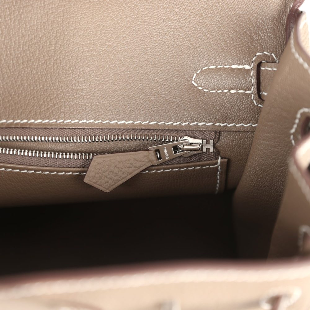 Hermes Birkin 25 Etoupe Togo Brushed Palladium Hardware - Image 9