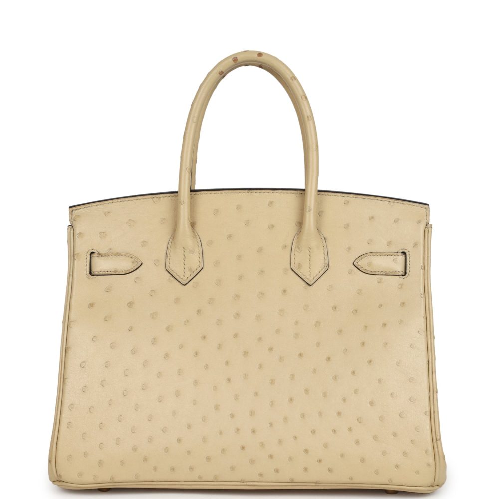 Pre-owned Hermes Birkin 30 Parchemin Ostrich Gold Hardware - Image 4