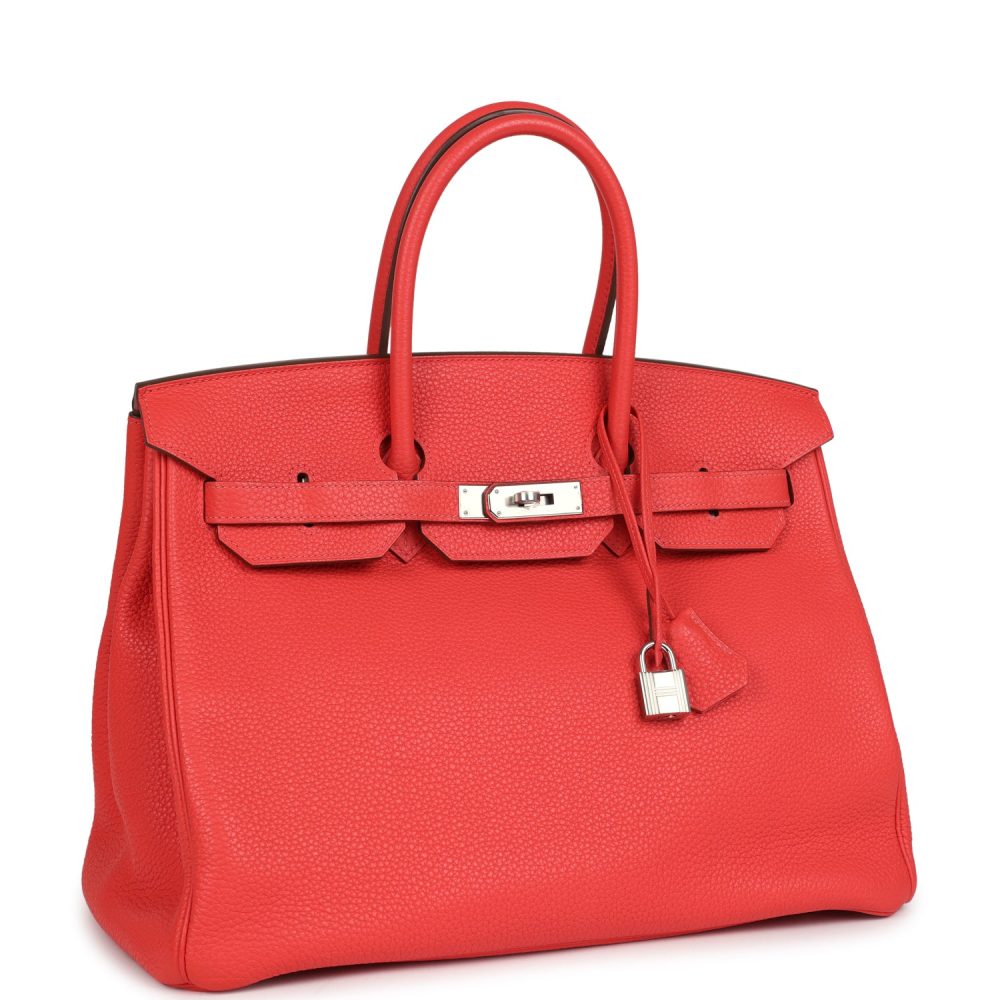 Pre-owned Hermes Birkin 35 Rose Jaipur Clemence Palladium Hardware - Image 2