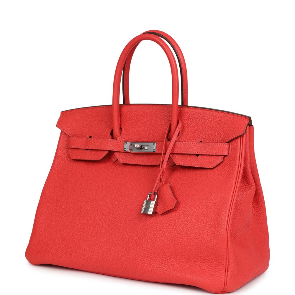 Pre-owned Hermes Birkin 35 Rose Jaipur Clemence Palladium Hardware - Image 5