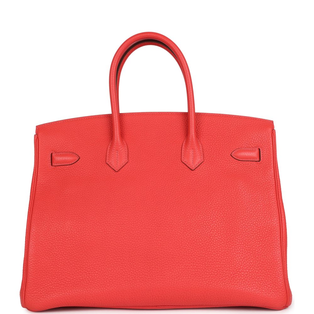 Pre-owned Hermes Birkin 35 Rose Jaipur Clemence Palladium Hardware - Image 4