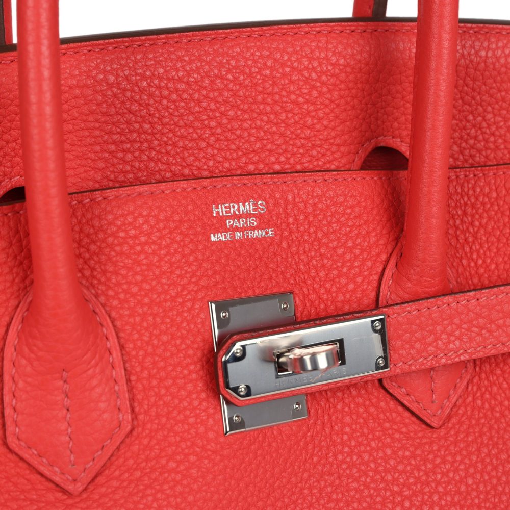 Pre-owned Hermes Birkin 35 Rose Jaipur Clemence Palladium Hardware - Image 7