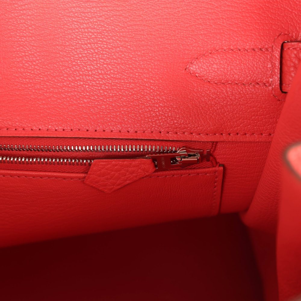 Pre-owned Hermes Birkin 35 Rose Jaipur Clemence Palladium Hardware - Image 9