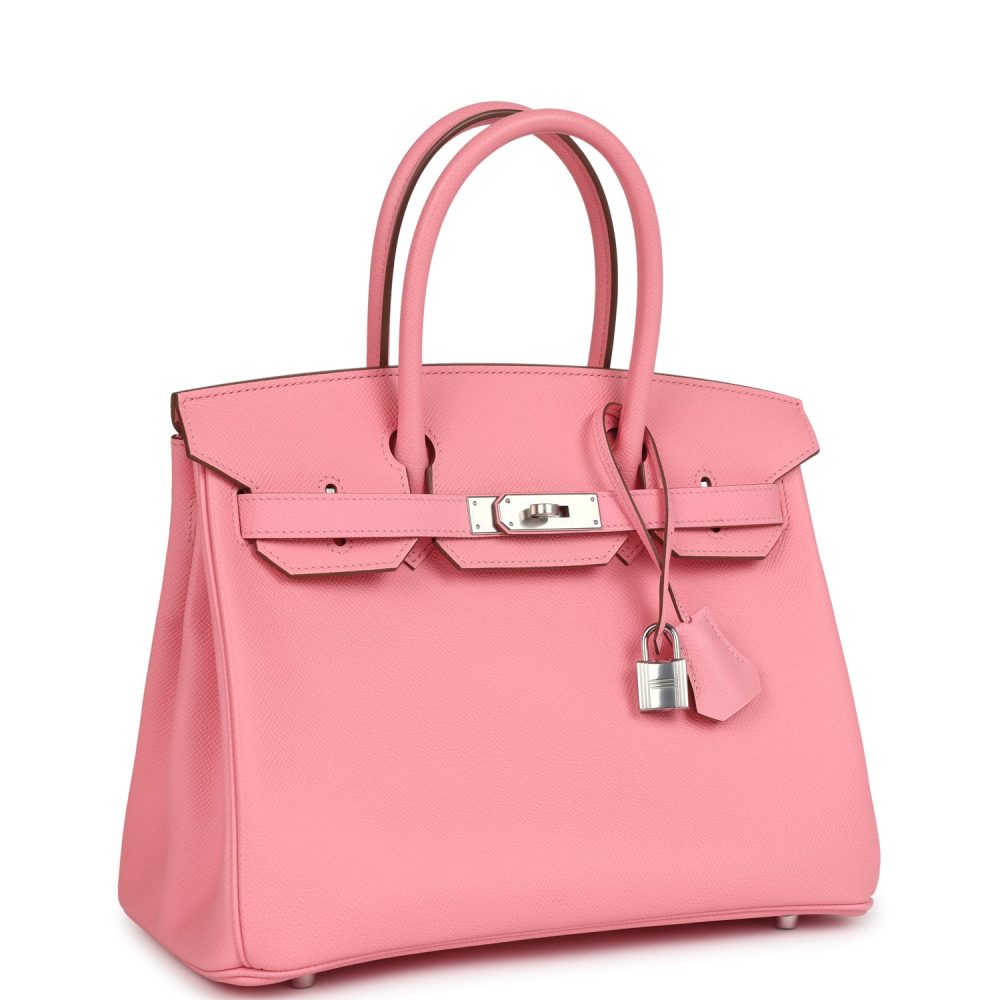 Pre-owned Hermes Birkin 30 Rose Confetti Epsom Palladium Hardware - Image 2