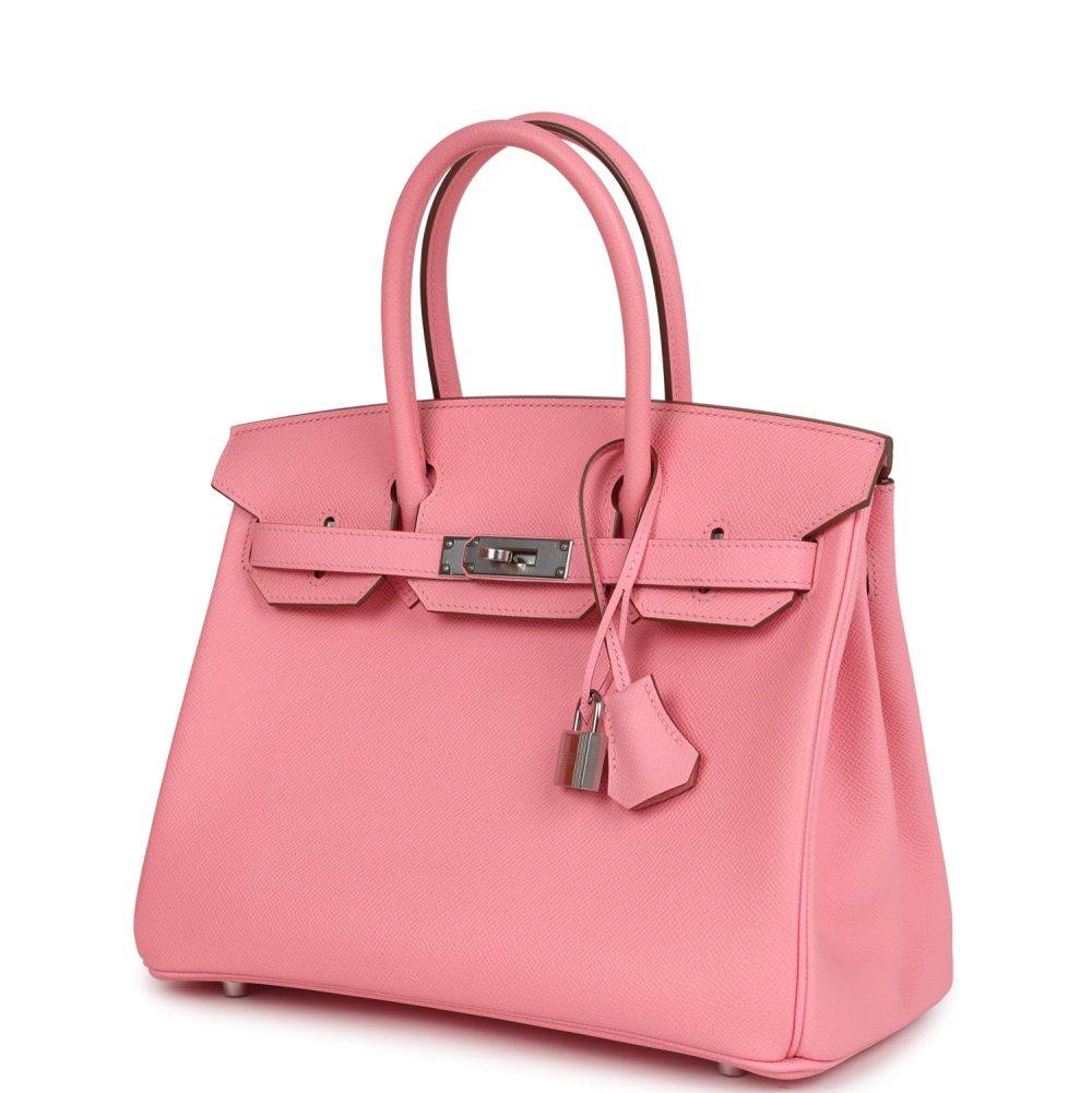 Pre-owned Hermes Birkin 30 Rose Confetti Epsom Palladium Hardware - Image 5