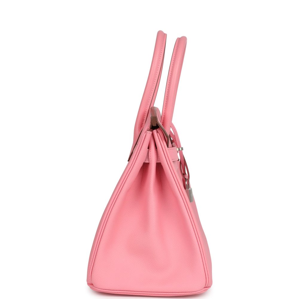 Pre-owned Hermes Birkin 30 Rose Confetti Epsom Palladium Hardware - Image 3