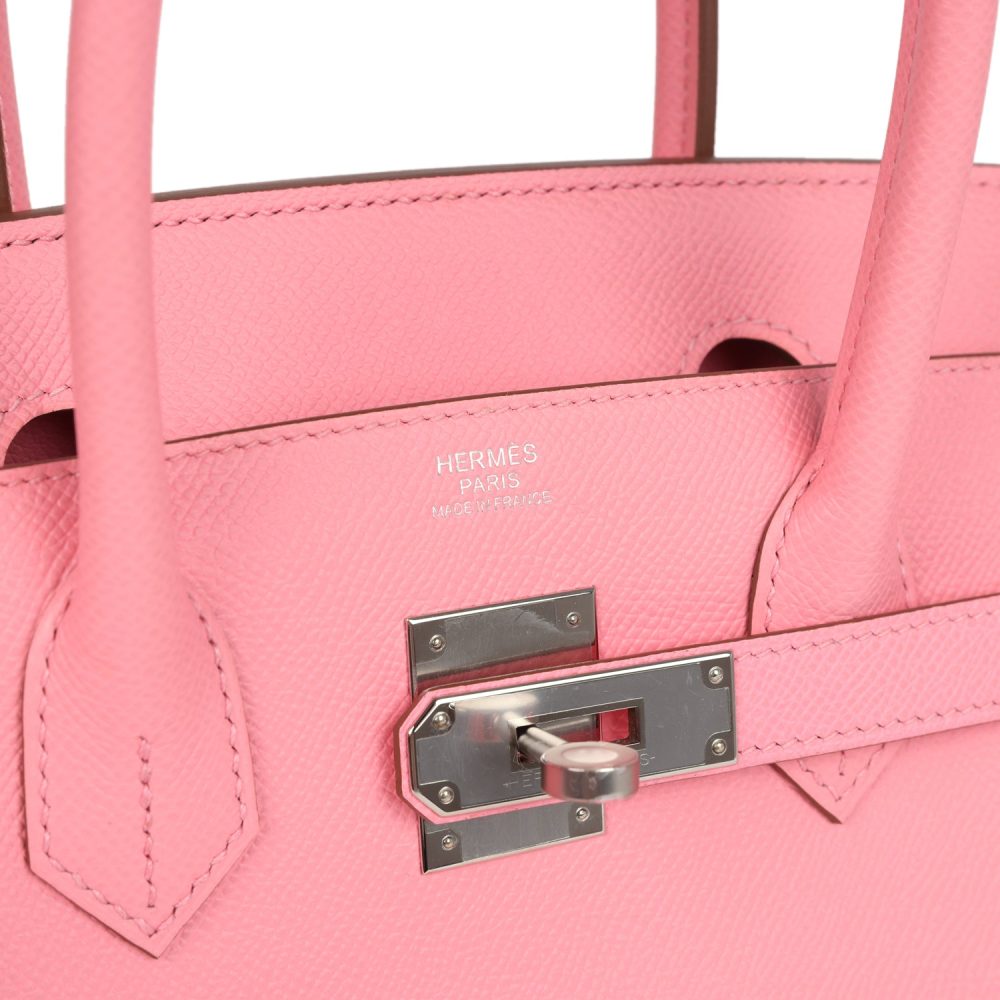 Pre-owned Hermes Birkin 30 Rose Confetti Epsom Palladium Hardware - Image 7