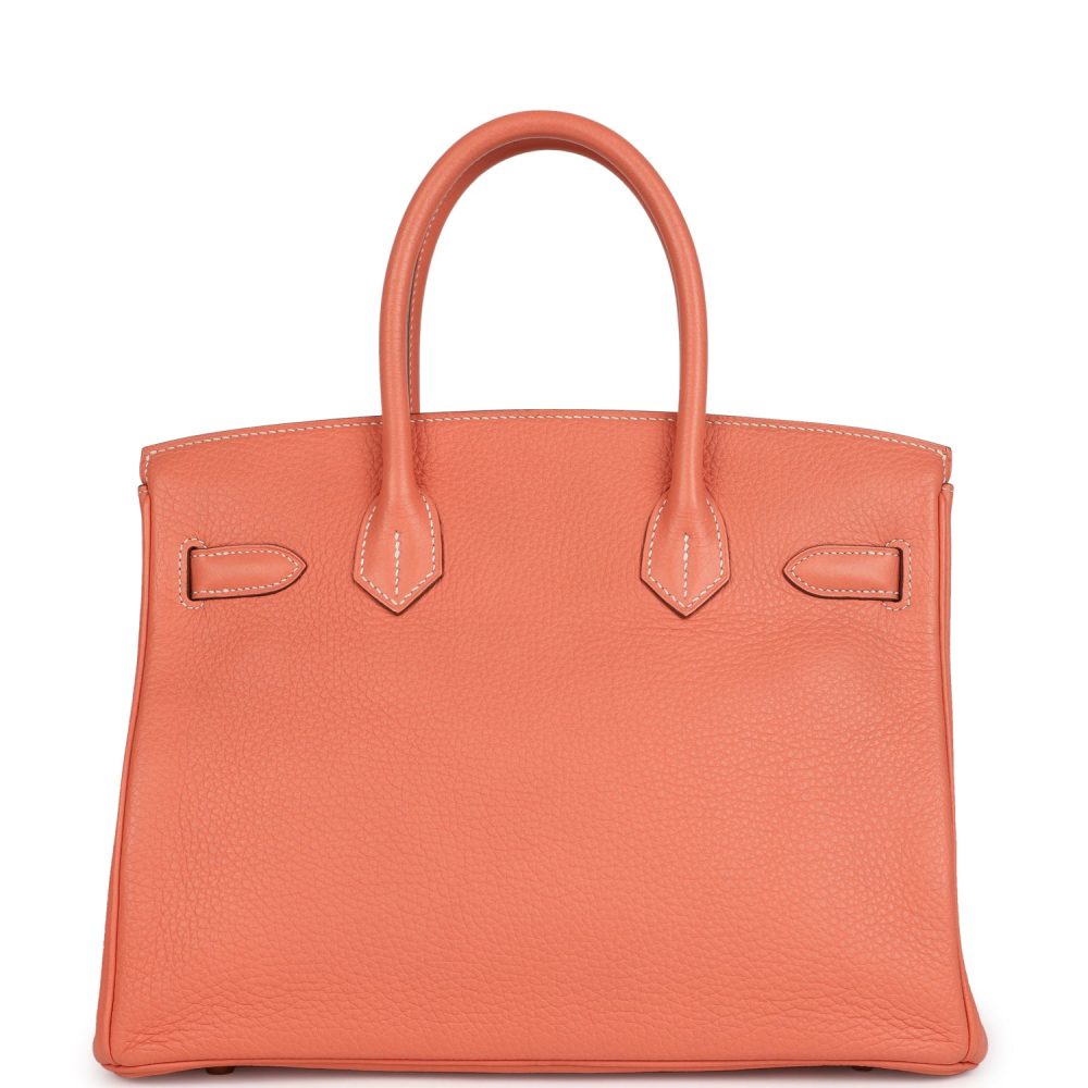 Pre-owned Hermes Birkin 30 Crevette Clemence Gold Hardware - Image 4