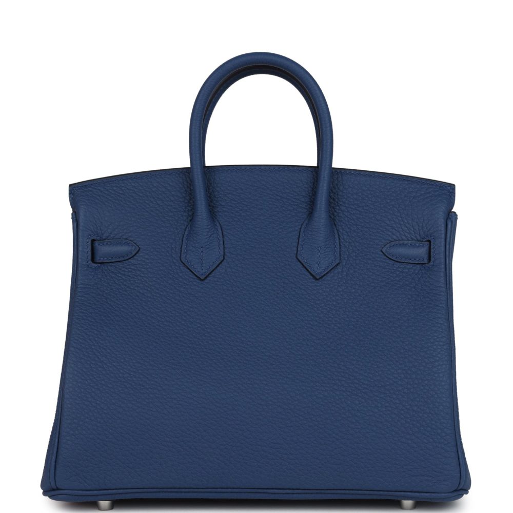 Hermes Birkin 25 Bleu Tie Togo Palladium Hardware - Image 5