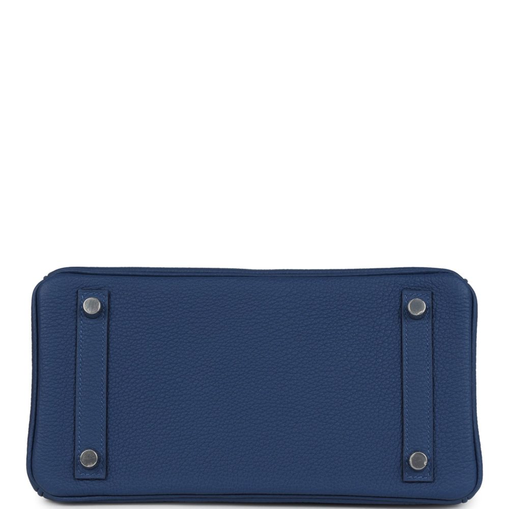 Hermes Birkin 25 Bleu Tie Togo Palladium Hardware - Image 6
