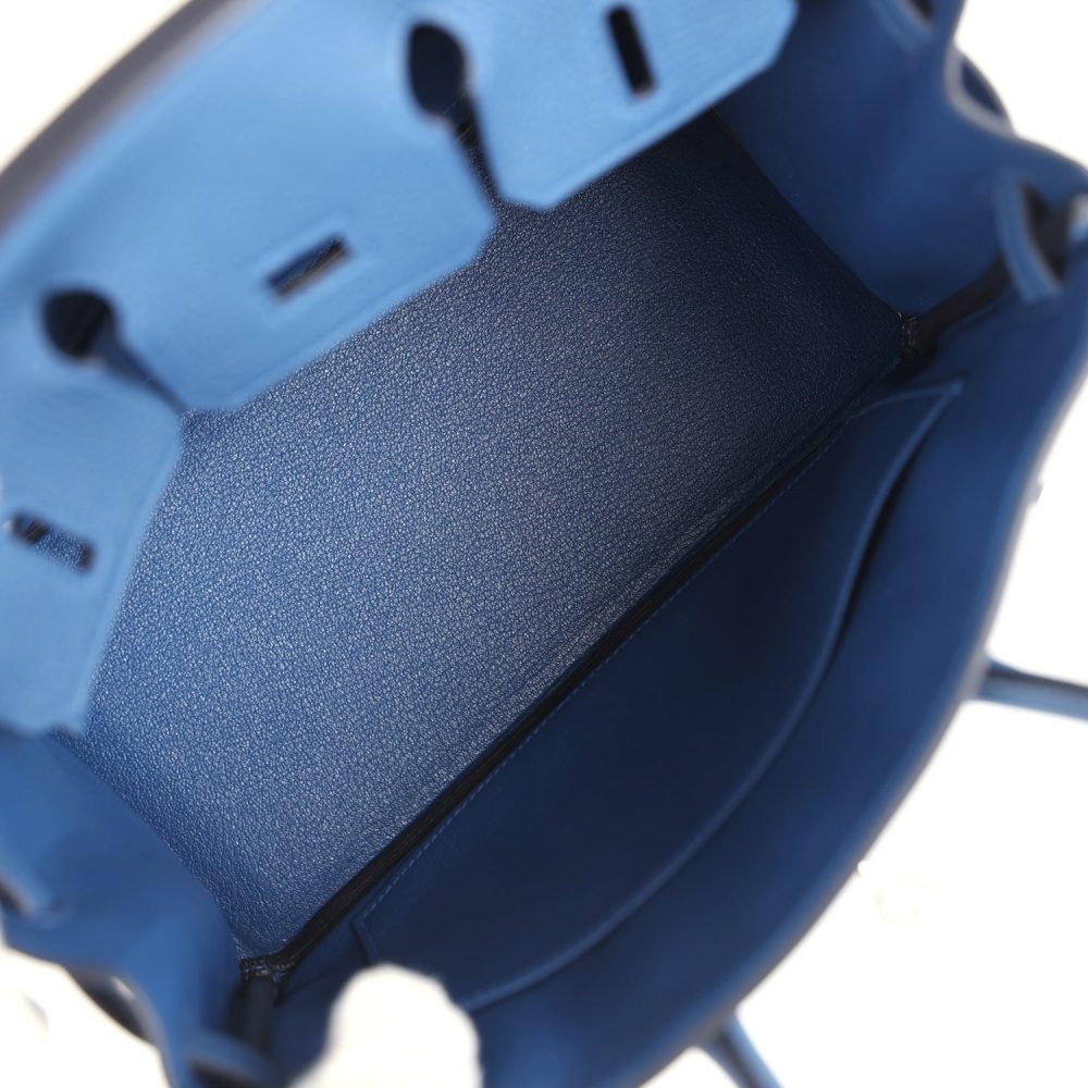 Hermes Birkin 25 Bleu Tie Togo Palladium Hardware - Image 8