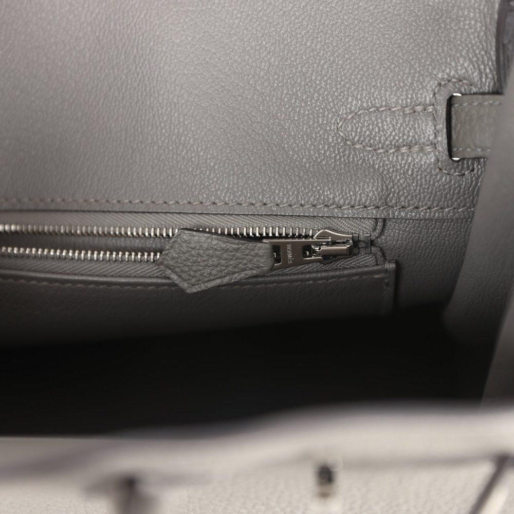 Hermes Birkin 25 Gris Meyer Togo Palladium Hardware - Image 9