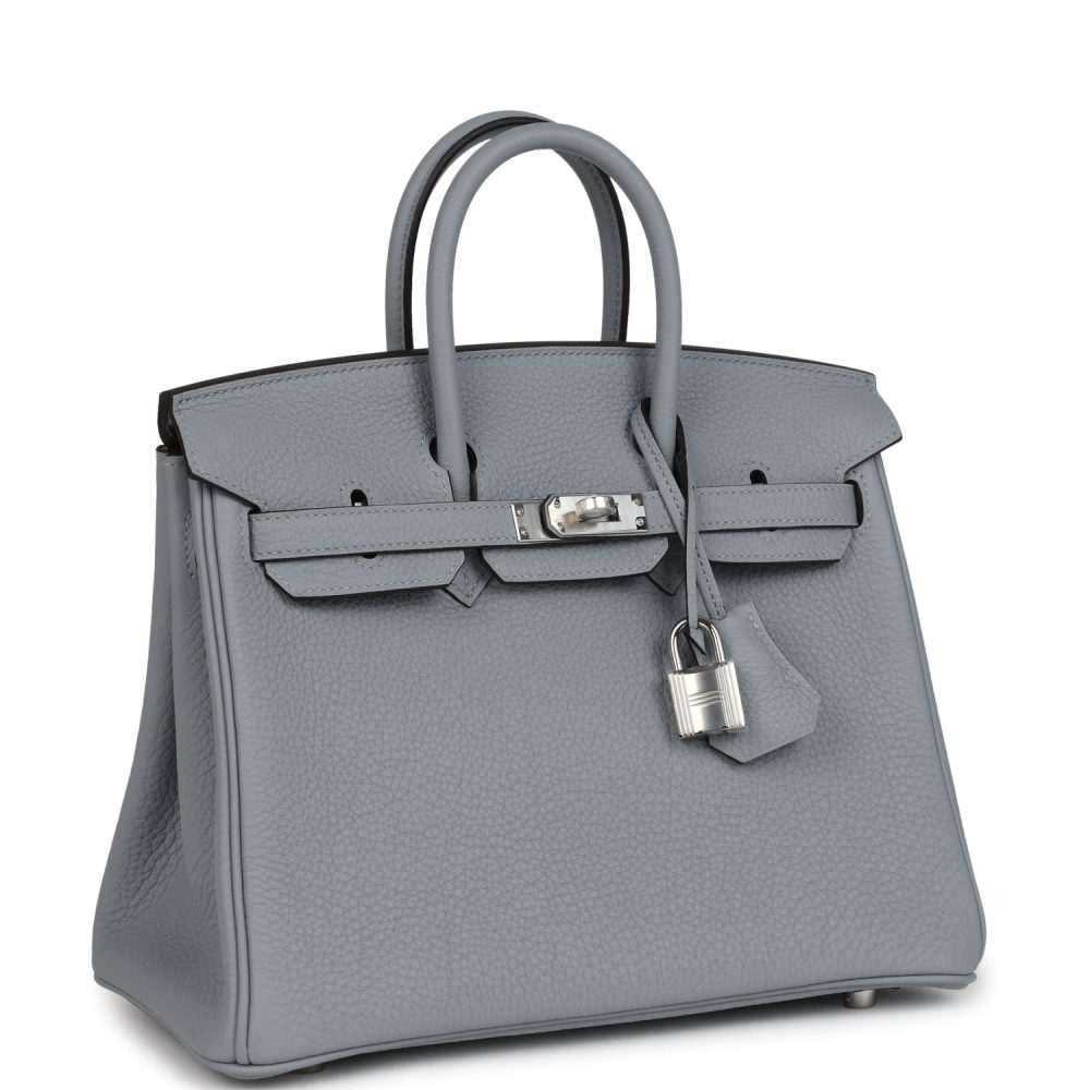 Hermes Birkin 25 Gris Pantin Togo Palladium Hardware - Image 2
