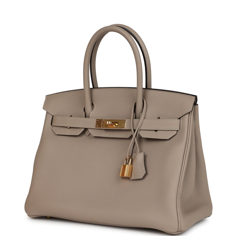 Pre-owned Hermes Birkin 30 Gris Tourterelle Togo Gold Hardware - Image 5