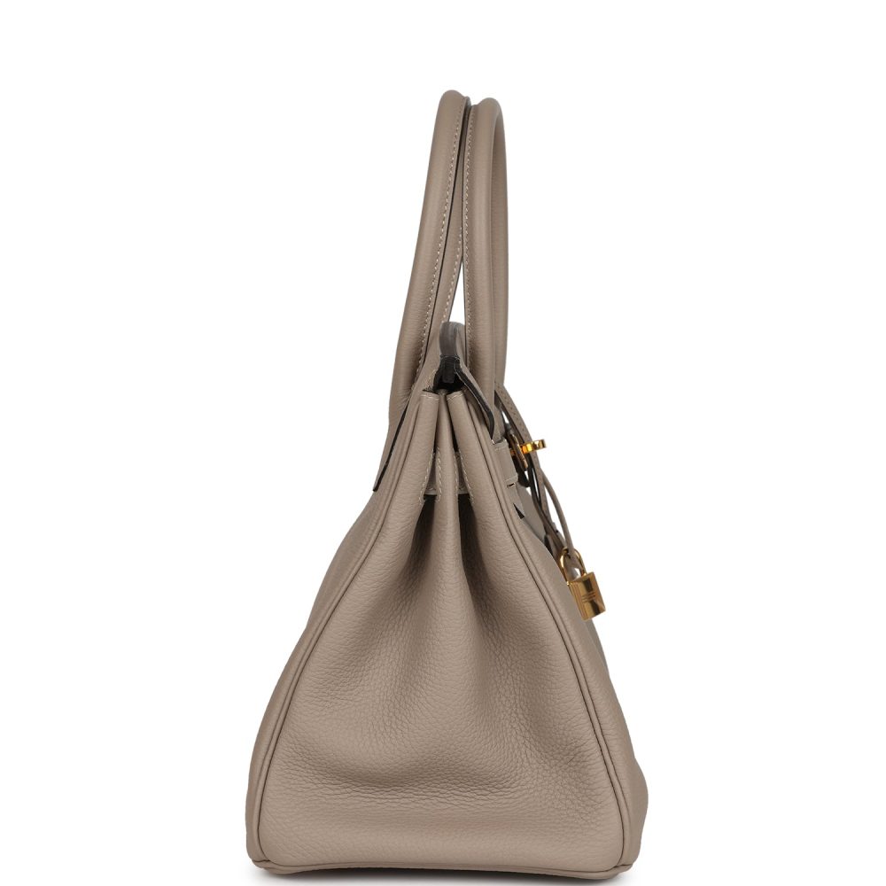 Pre-owned Hermes Birkin 30 Gris Tourterelle Togo Gold Hardware - Image 3