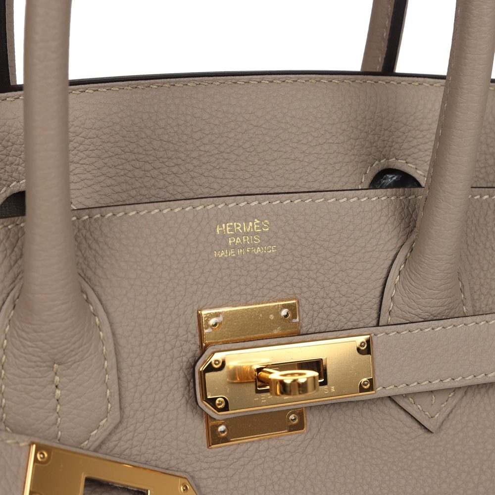 Pre-owned Hermes Birkin 30 Gris Tourterelle Togo Gold Hardware - Image 7
