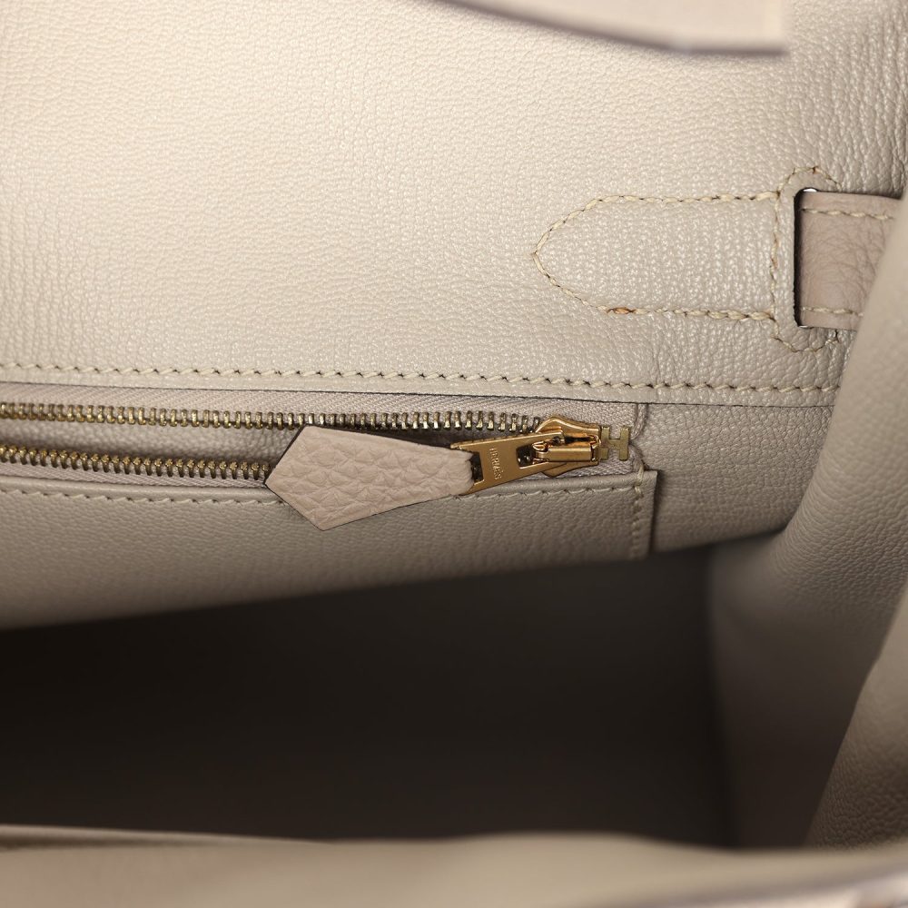 Pre-owned Hermes Birkin 30 Gris Tourterelle Togo Gold Hardware - Image 9