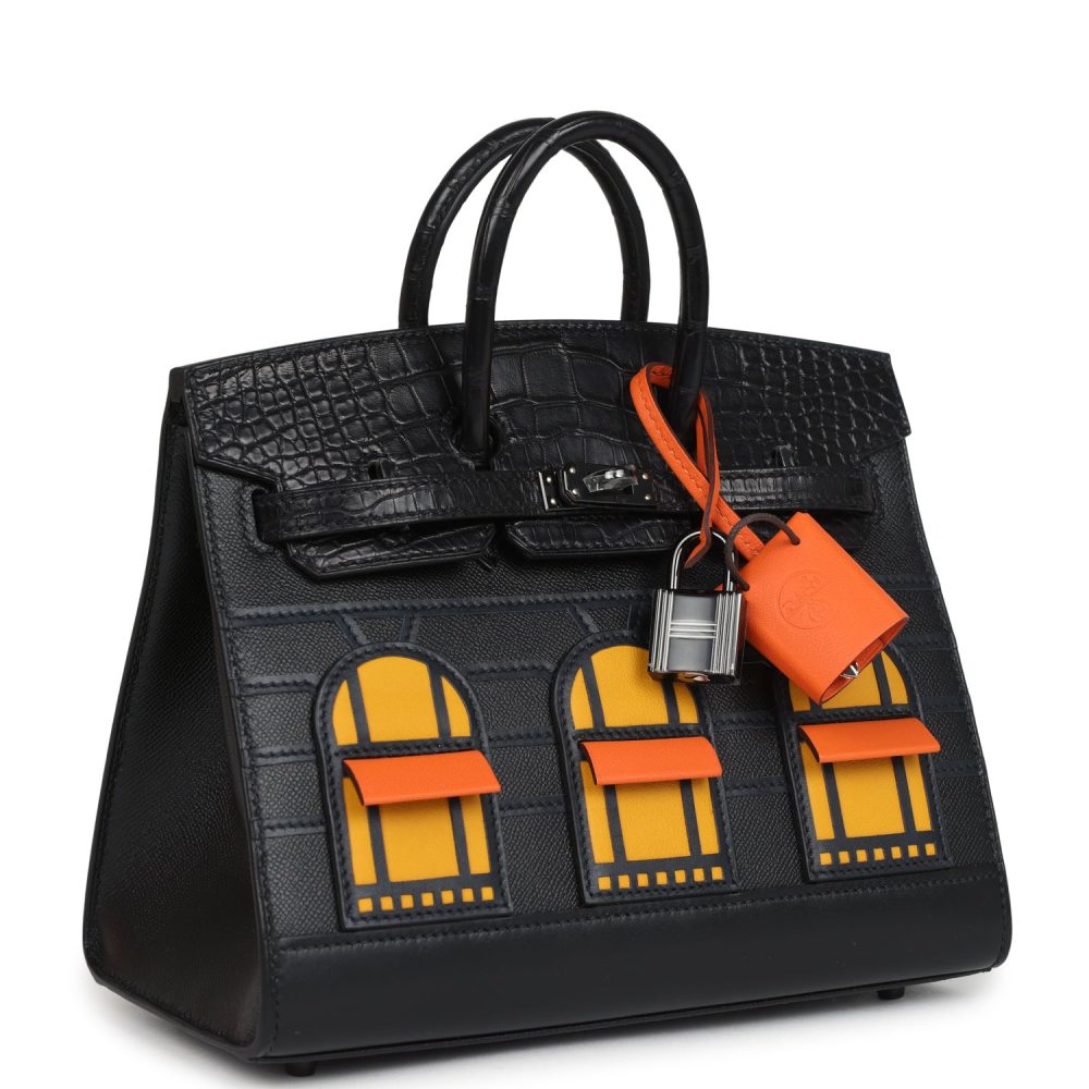 Hermes "Midnight" Faubourg Birkin Sellier 20 So Black Matte Alligator Black Hardware - Image 2