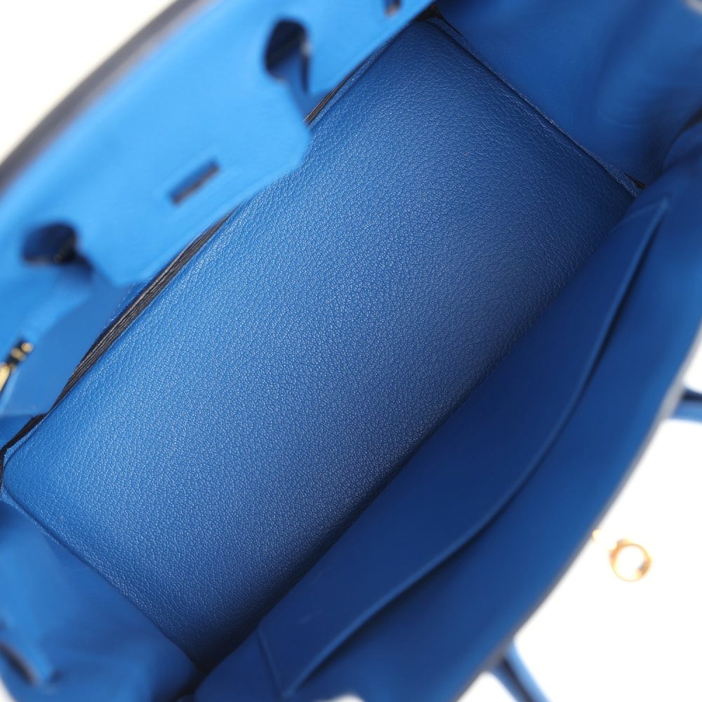 Pre-owned Hermes Birkin 25 Bleu Zellige Togo Gold Hardware - Image 8