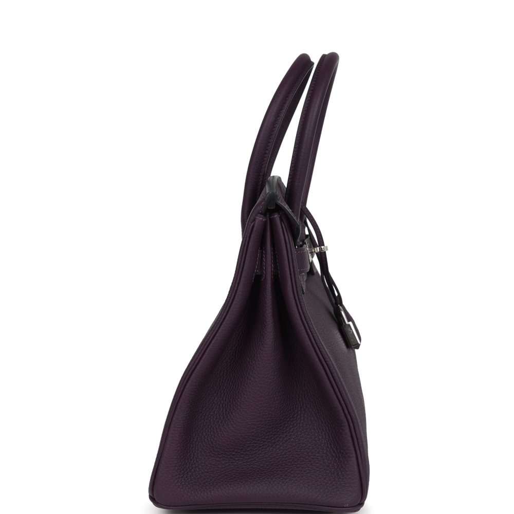 Pre-owned Hermes Birkin 30 Raisin Togo Palladium Hardware - Image 3