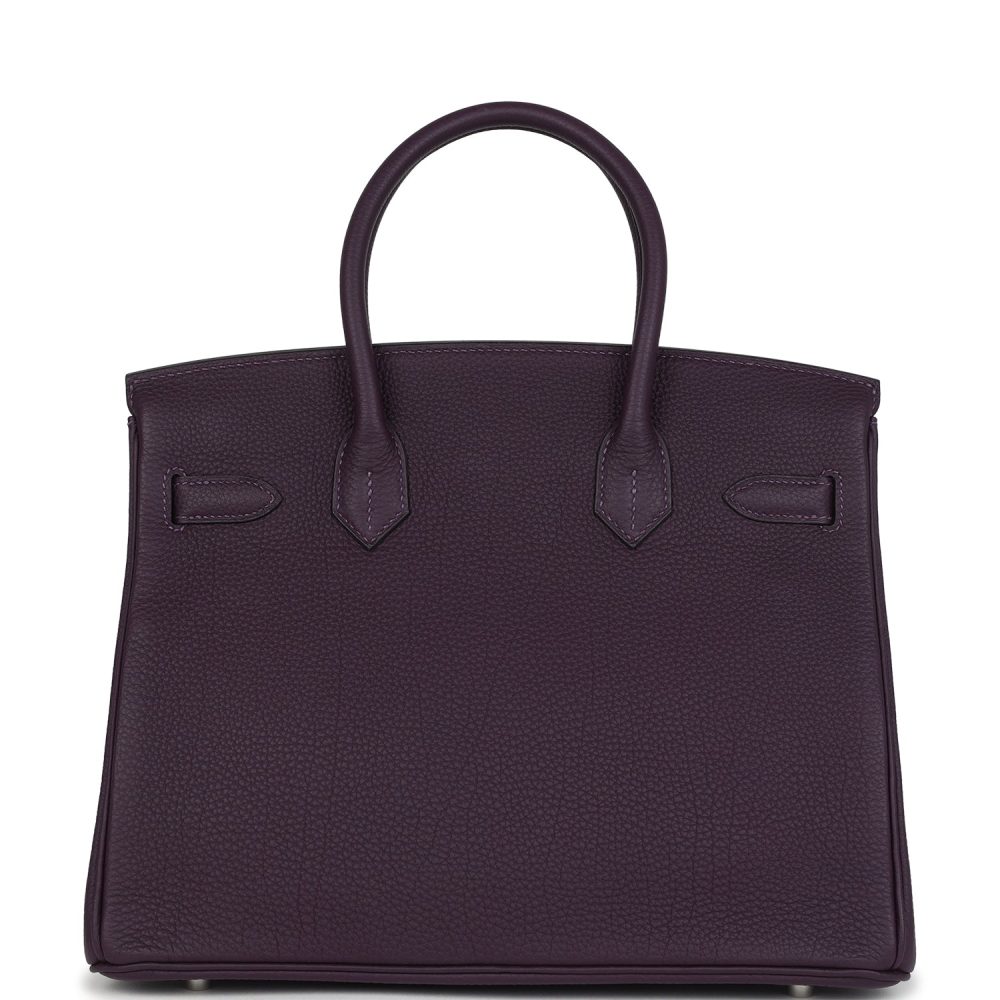 Pre-owned Hermes Birkin 30 Raisin Togo Palladium Hardware - Image 4