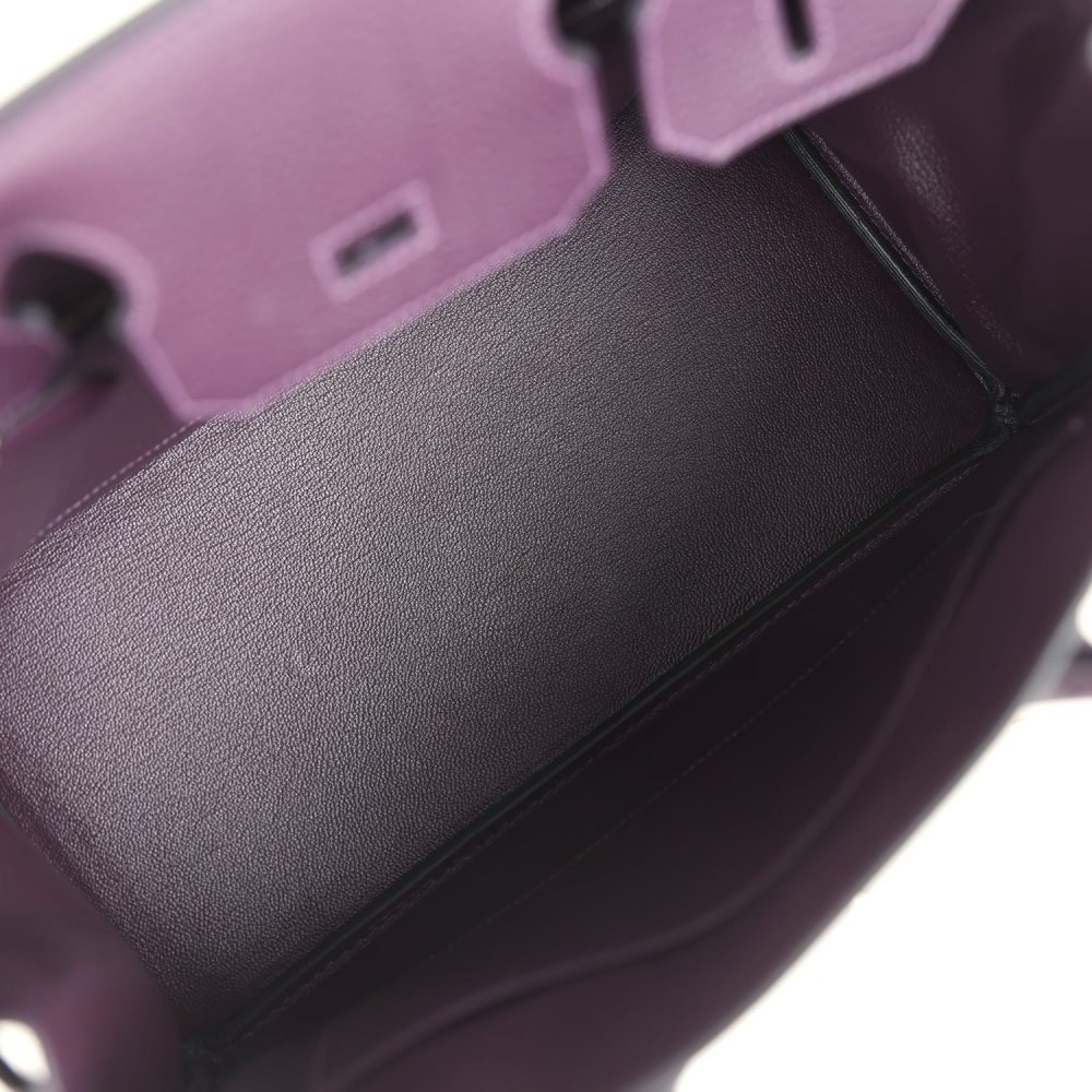 Pre-owned Hermes Birkin 30 Raisin Togo Palladium Hardware - Image 8