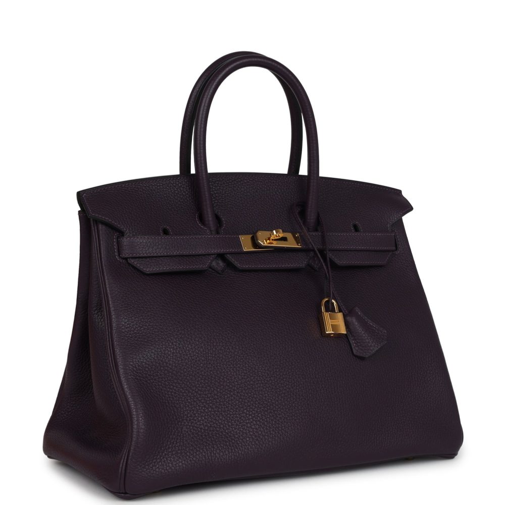 Pre-owned Hermes Birkin 35 Raisin Clemence Gold Hardware - Image 2