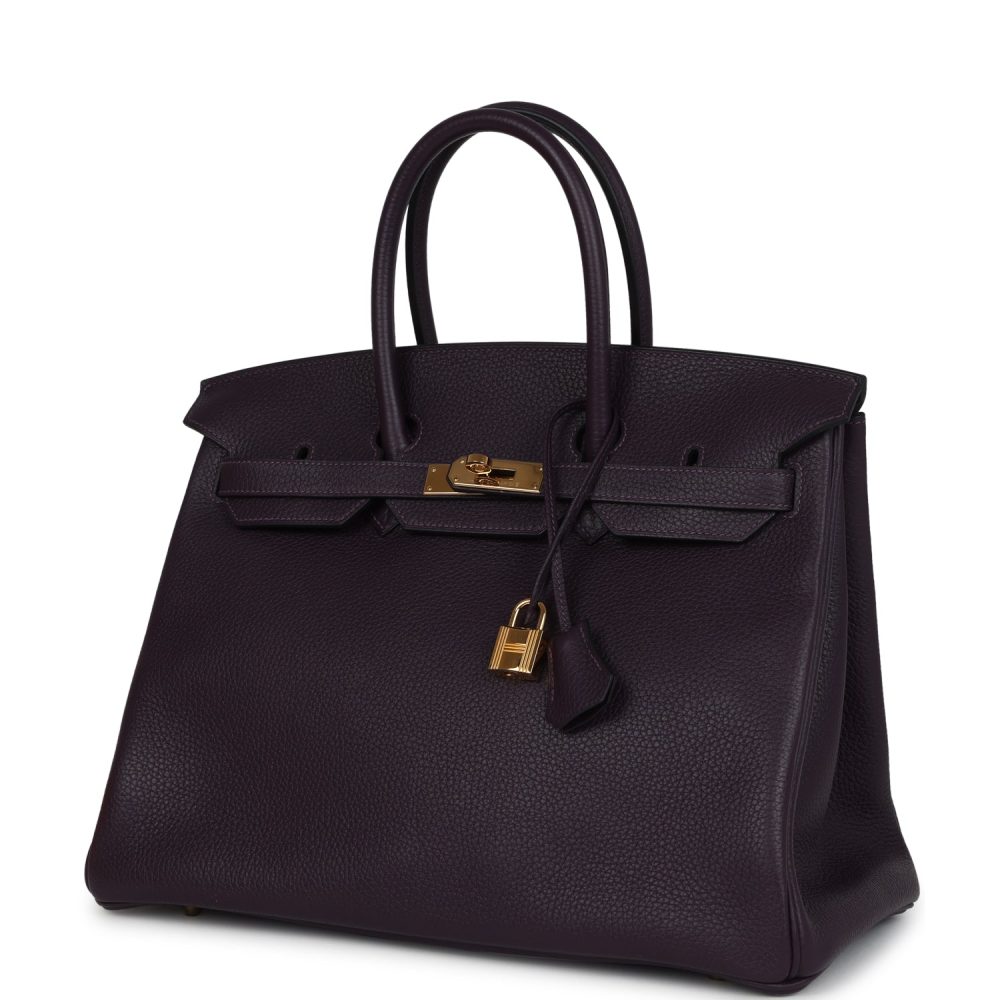 Pre-owned Hermes Birkin 35 Raisin Clemence Gold Hardware - Image 5