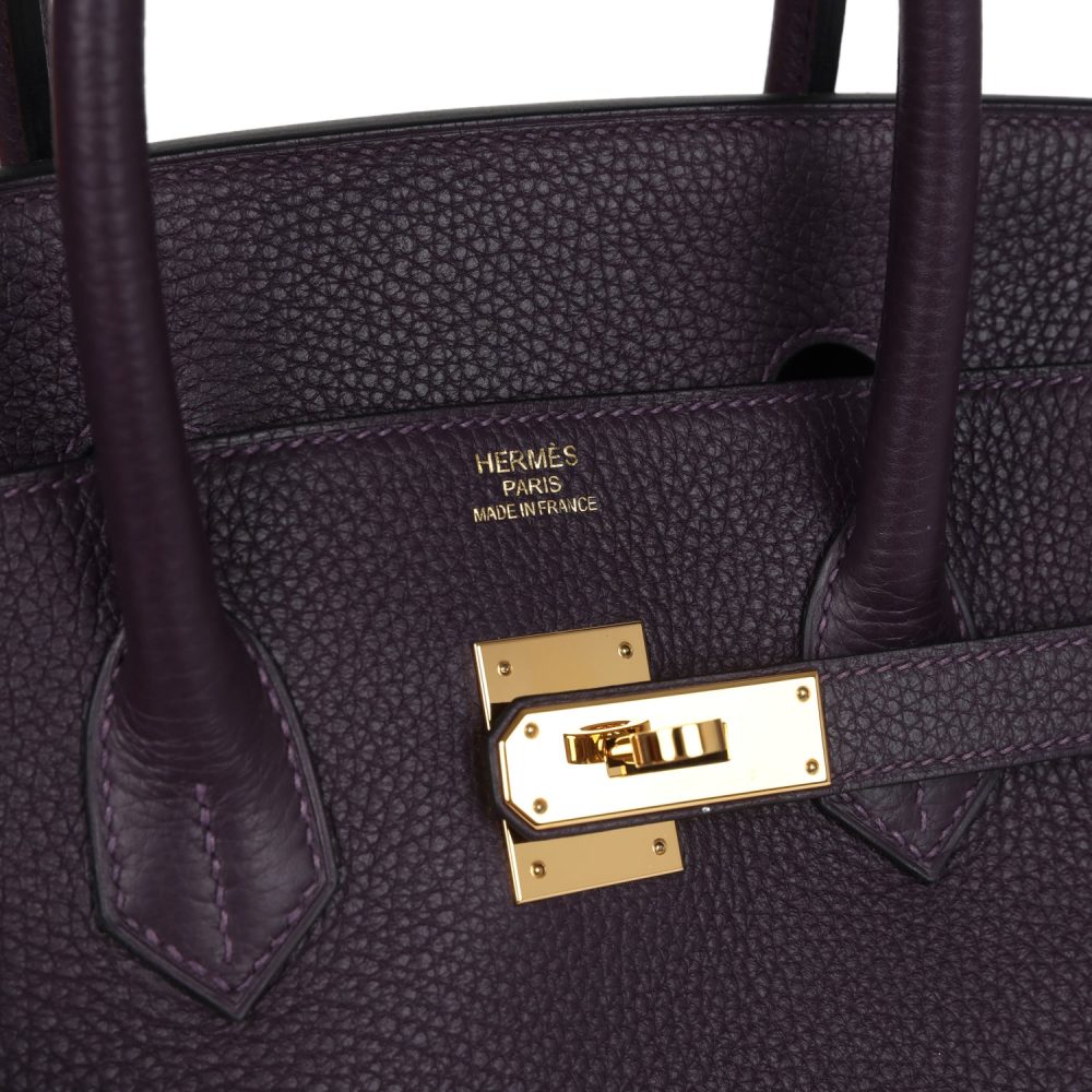 Pre-owned Hermes Birkin 35 Raisin Clemence Gold Hardware - Image 7