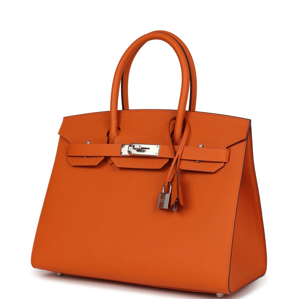 Hermes Birkin Sellier 30 Orange Epsom Palladium Hardware - Image 5