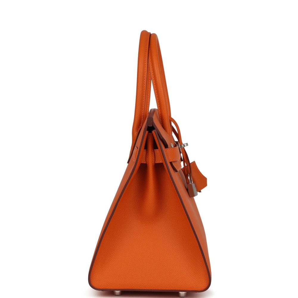Hermes Birkin Sellier 30 Orange Epsom Palladium Hardware - Image 3