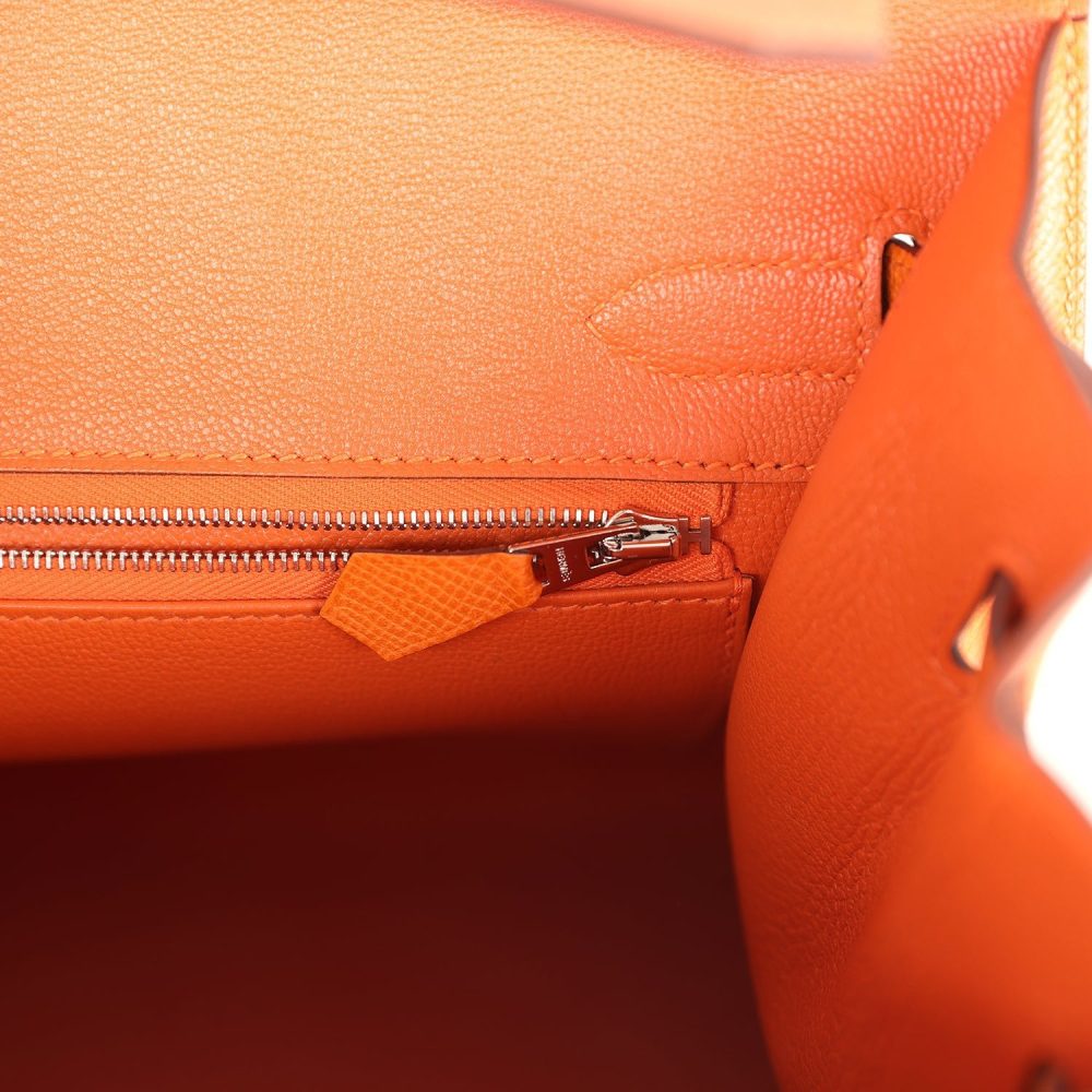 Hermes Birkin Sellier 30 Orange Epsom Palladium Hardware - Image 9