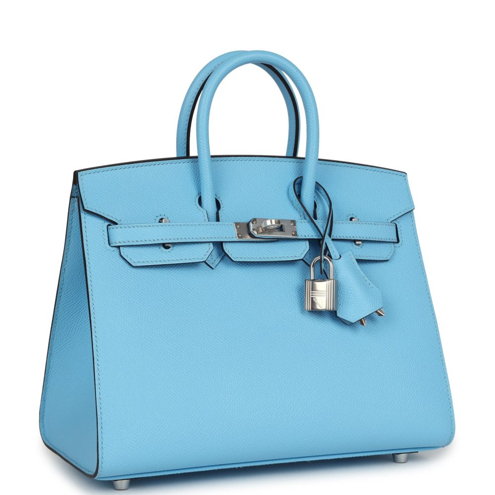 Hermes Birkin Sellier 25 Celeste Epsom Palladium Hardware - Image 2