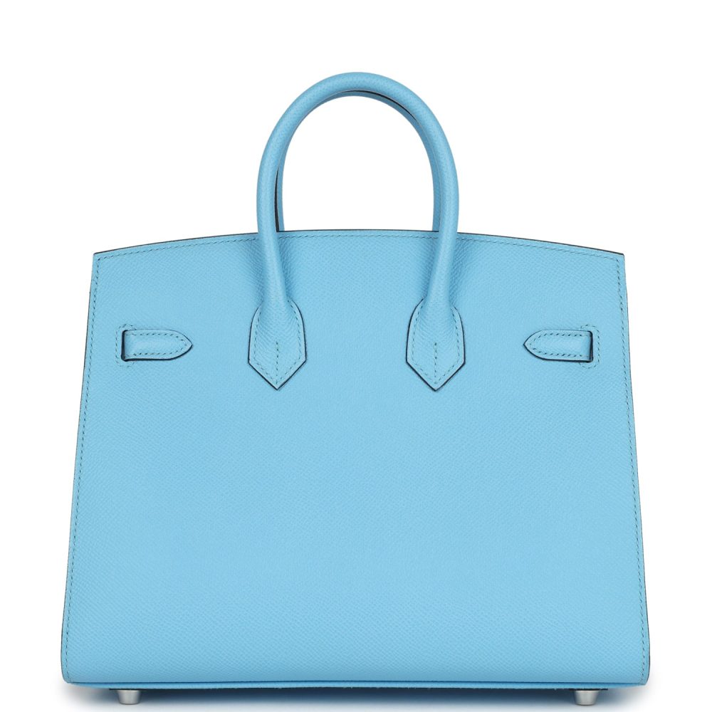 Hermes Birkin Sellier 25 Celeste Epsom Palladium Hardware - Image 4