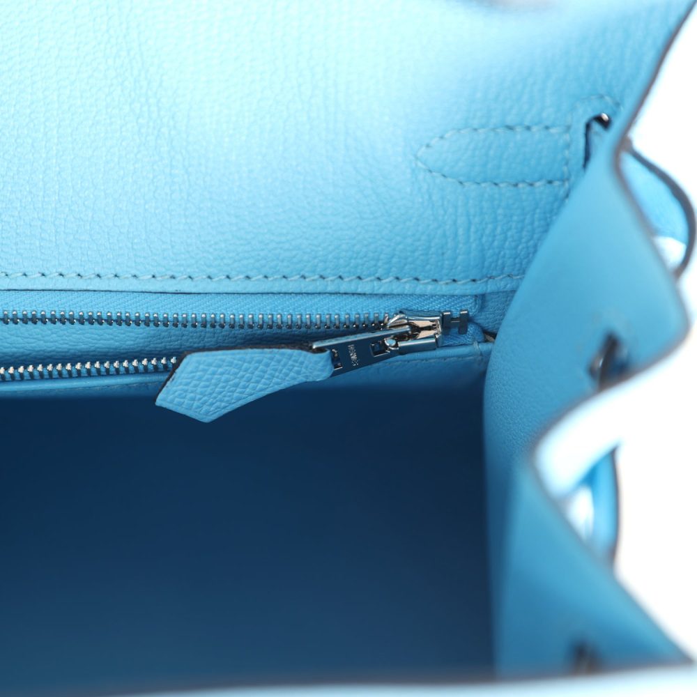 Hermes Birkin Sellier 25 Celeste Epsom Palladium Hardware - Image 9