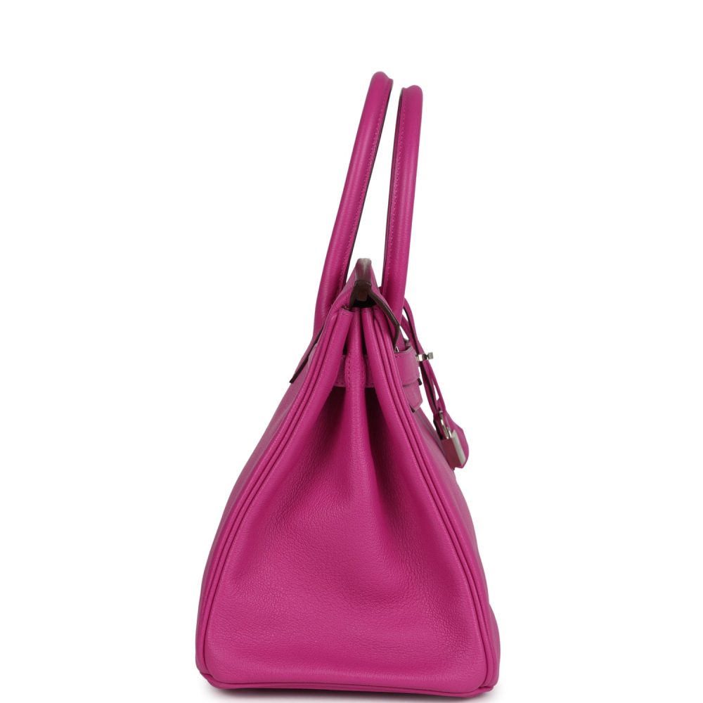 Pre-owned Hermes Birkin 30 Magnolia Novillo Palladium Hardware - Image 3