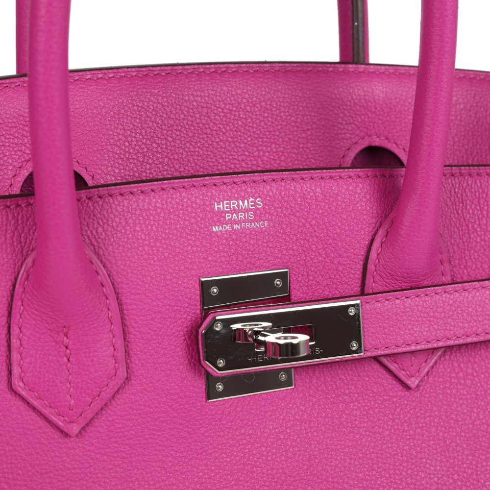 Pre-owned Hermes Birkin 30 Magnolia Novillo Palladium Hardware - Image 7