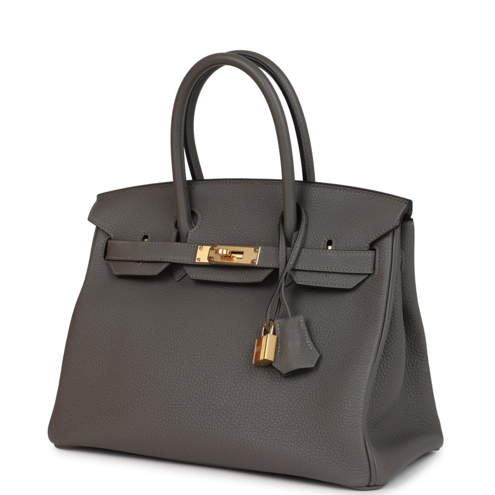 Hermes Birkin 30 Gris Meyer Togo Gold Hardware - Image 5