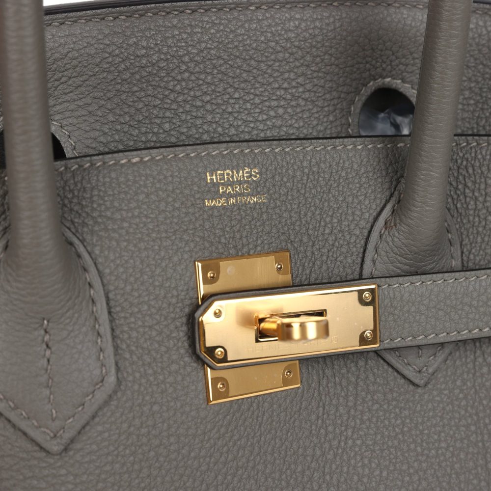 Hermes Birkin 30 Gris Meyer Togo Gold Hardware - Image 7