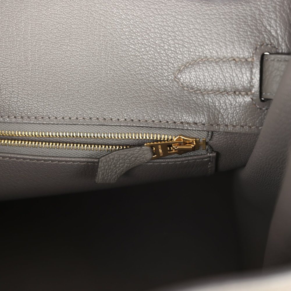 Hermes Birkin 30 Gris Meyer Togo Gold Hardware - Image 9