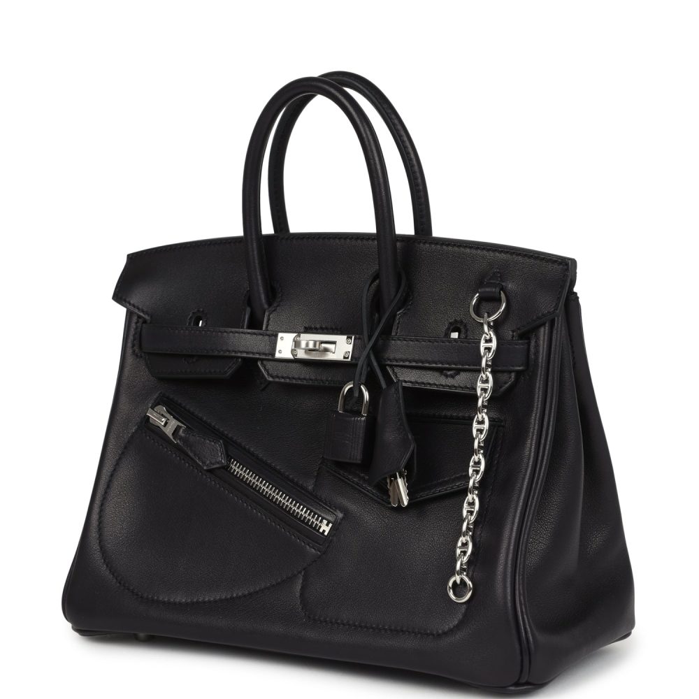 Hermes Limited Edition Birkin Rock 25 Black Volupto Palladium Hardware - Image 5