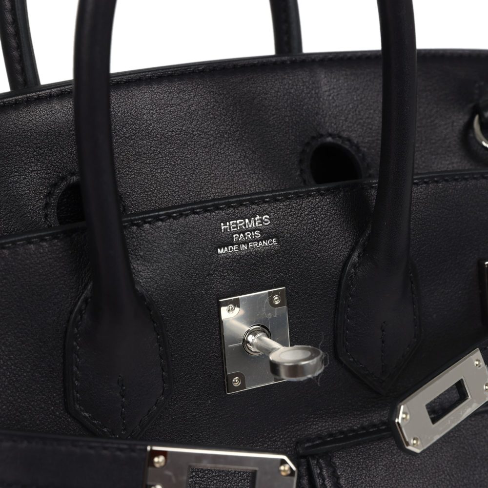 Hermes Limited Edition Birkin Rock 25 Black Volupto Palladium Hardware - Image 10