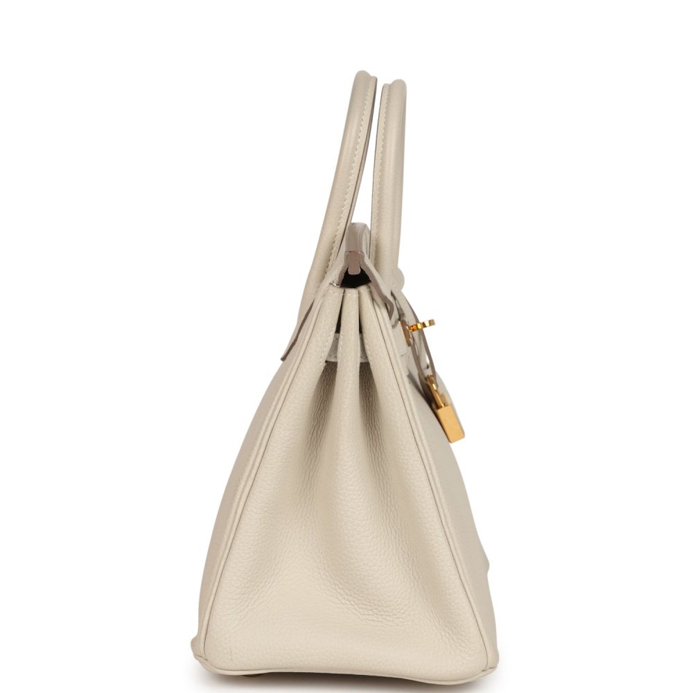 Pre-owned Hermes Birkin 25 Craie Togo Gold Hardware - Image 3