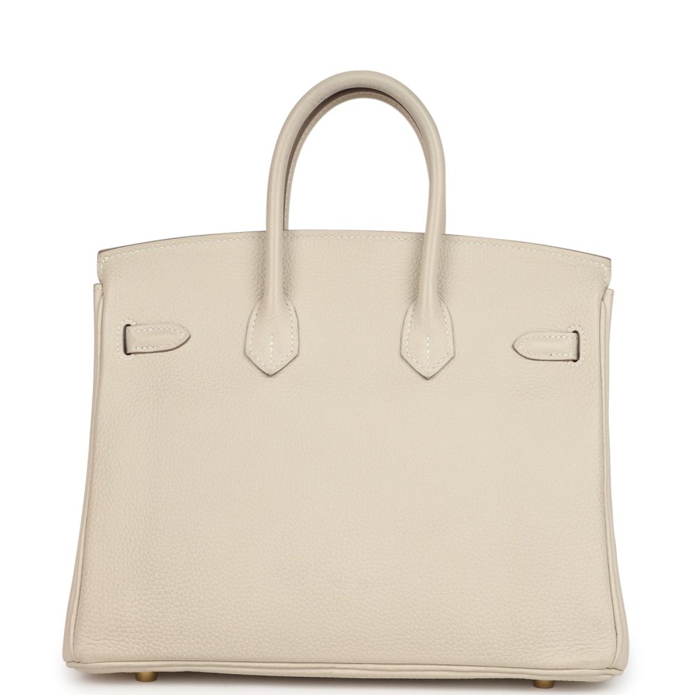 Pre-owned Hermes Birkin 25 Craie Togo Gold Hardware - Image 4