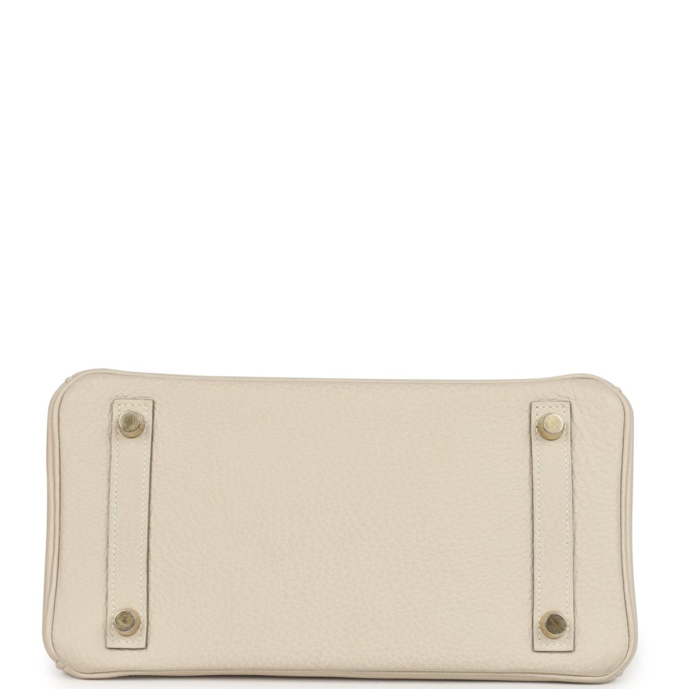 Pre-owned Hermes Birkin 25 Craie Togo Gold Hardware - Image 6
