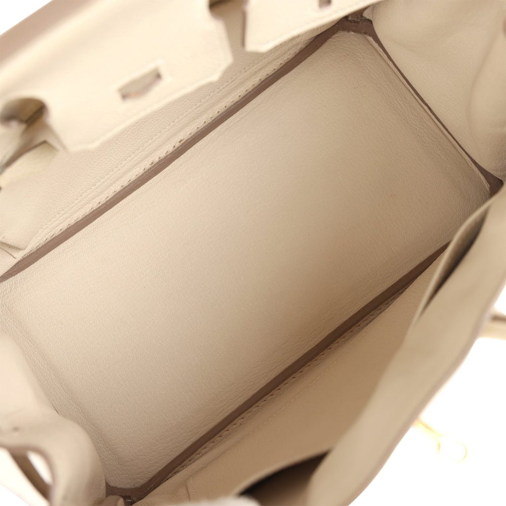 Pre-owned Hermes Birkin 25 Craie Togo Gold Hardware - Image 8