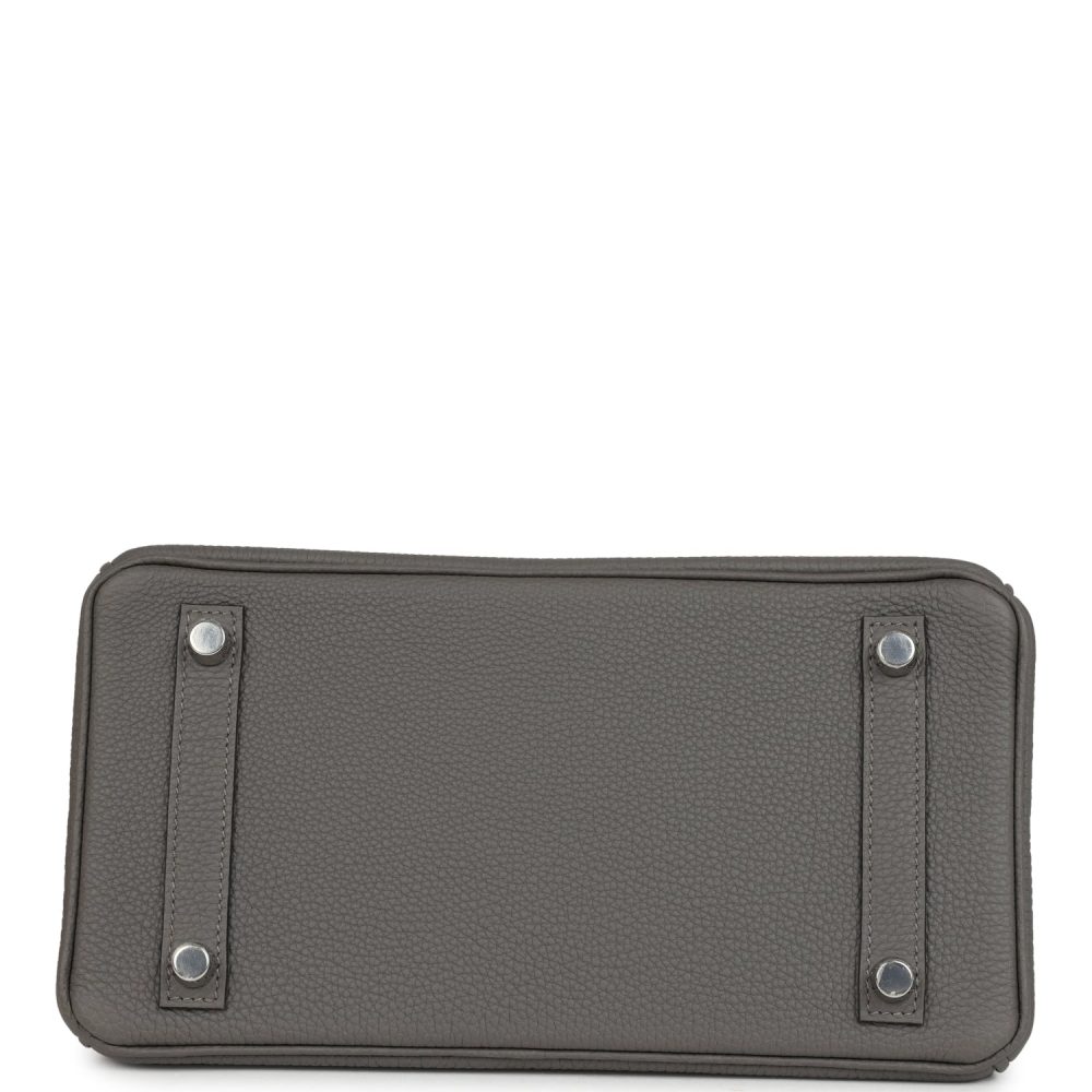 Hermes Birkin 25 Gris Meyer Togo and Gris Ciment Matte Alligator Touch Palladium Hardware - Image 6