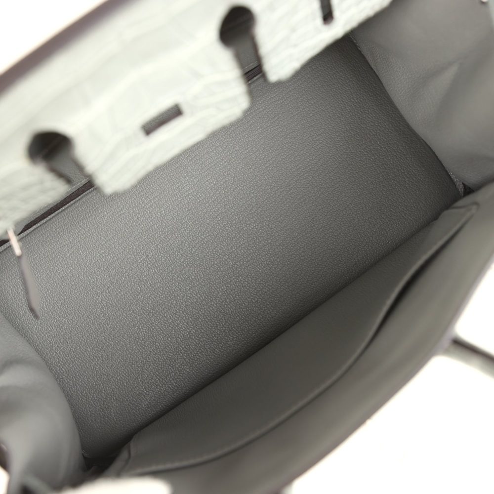 Hermes Birkin 25 Gris Meyer Togo and Gris Ciment Matte Alligator Touch Palladium Hardware - Image 8